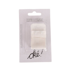 SACHET DE 6 / RALLONGE SOUTIEN-GORGE BLANC 30 MM. * 100 MM.